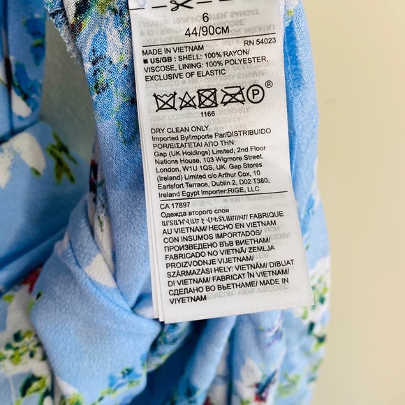 SOLD Banana Republic Ecovero Floral Dress Blue - Picture 10 of 13